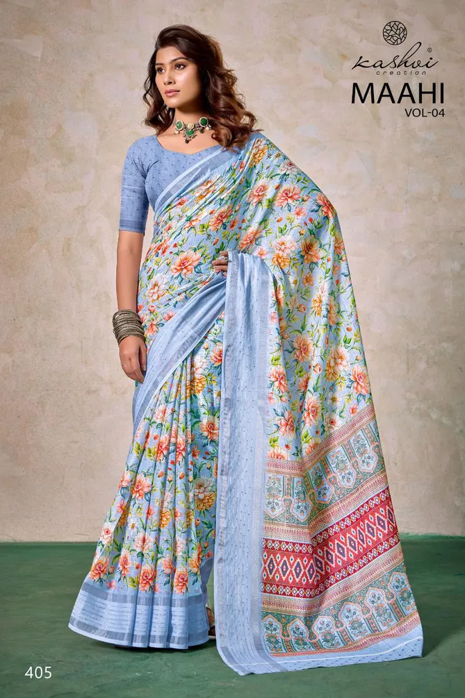 Maahi Vol 4 By Kashvi Linen Printed Saree Wholesalers In Delhi